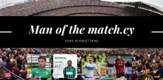 Man of the match.cy – 22ης αγωνιστικής